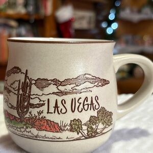 Vintage Las Vegas Souvenir Mug - Cream and Brown made in Japan